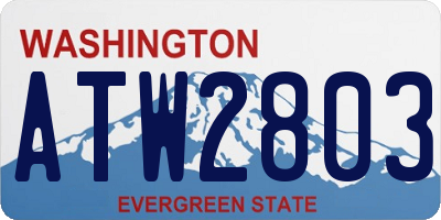 WA license plate ATW2803