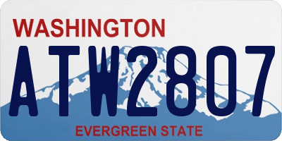 WA license plate ATW2807