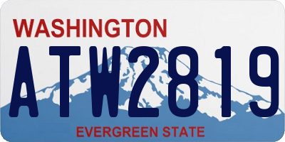 WA license plate ATW2819