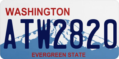 WA license plate ATW2820
