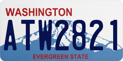 WA license plate ATW2821