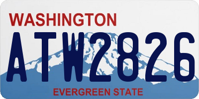 WA license plate ATW2826
