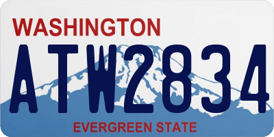 WA license plate ATW2834