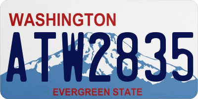 WA license plate ATW2835