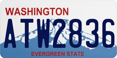 WA license plate ATW2836