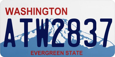 WA license plate ATW2837