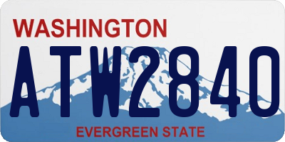 WA license plate ATW2840