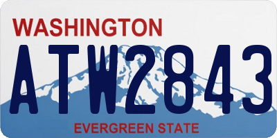 WA license plate ATW2843