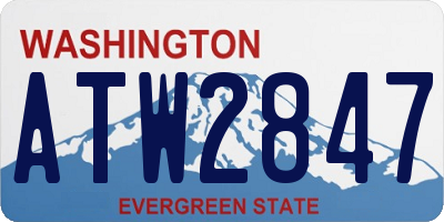 WA license plate ATW2847