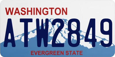 WA license plate ATW2849