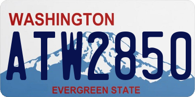 WA license plate ATW2850