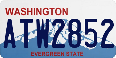 WA license plate ATW2852