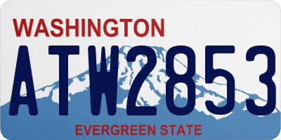 WA license plate ATW2853