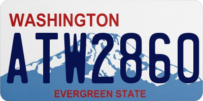 WA license plate ATW2860