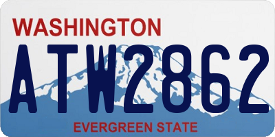 WA license plate ATW2862