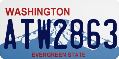 WA license plate ATW2863