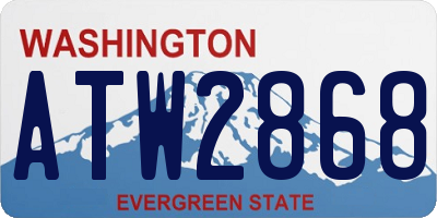 WA license plate ATW2868