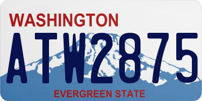 WA license plate ATW2875