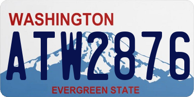WA license plate ATW2876