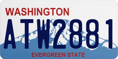 WA license plate ATW2881