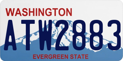 WA license plate ATW2883