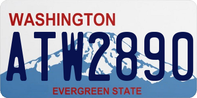 WA license plate ATW2890