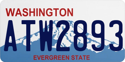 WA license plate ATW2893