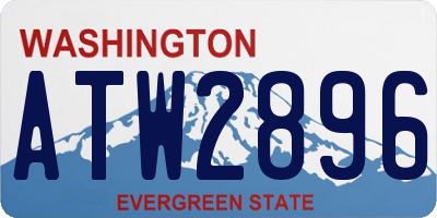 WA license plate ATW2896
