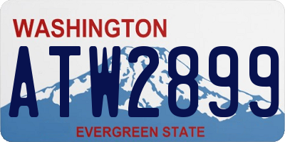 WA license plate ATW2899