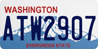 WA license plate ATW2907