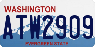 WA license plate ATW2909
