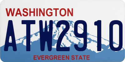 WA license plate ATW2910