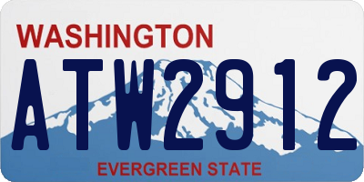 WA license plate ATW2912