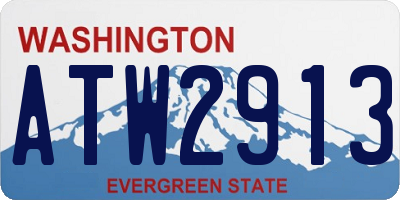 WA license plate ATW2913