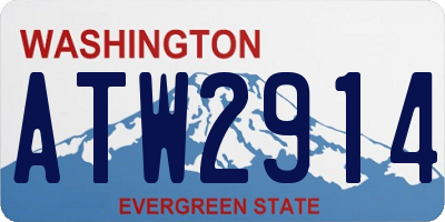 WA license plate ATW2914