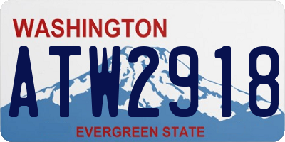 WA license plate ATW2918