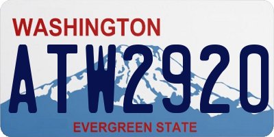 WA license plate ATW2920