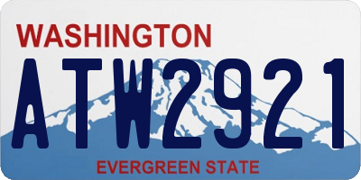 WA license plate ATW2921