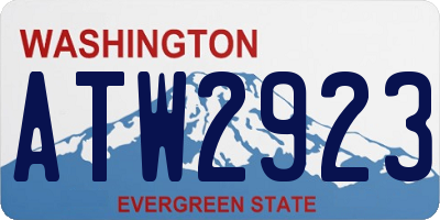 WA license plate ATW2923