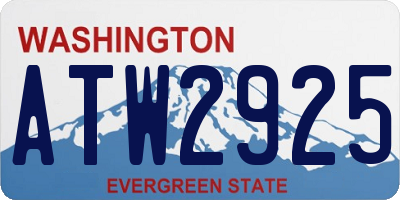 WA license plate ATW2925