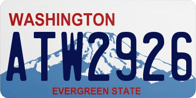 WA license plate ATW2926