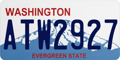 WA license plate ATW2927