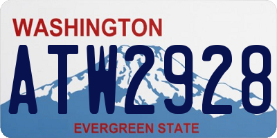 WA license plate ATW2928