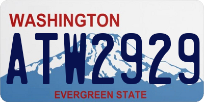 WA license plate ATW2929