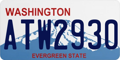 WA license plate ATW2930