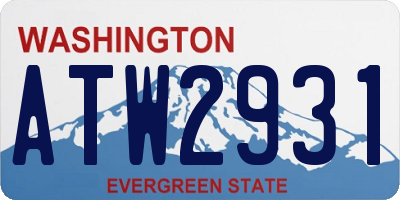 WA license plate ATW2931