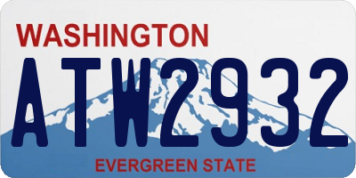 WA license plate ATW2932