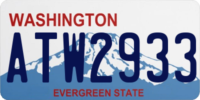 WA license plate ATW2933