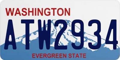WA license plate ATW2934