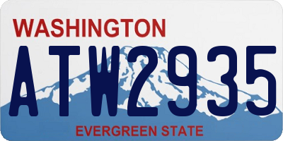 WA license plate ATW2935